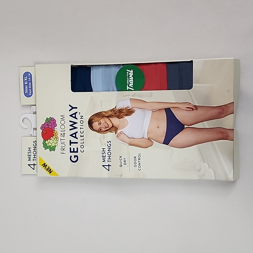 Fruit Of The Loom Women's 4 Mesh Thongs Size: 8/XL